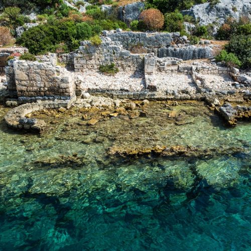 Simena is a popular Lycian site, situated upon one of the most attractive spots of the Turkish coast.  The name "Kekova" is Turkish for "plain of thyme" and describes the region